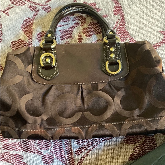 Coach Brown Satchel with Signature Design - Picture 7 of 7